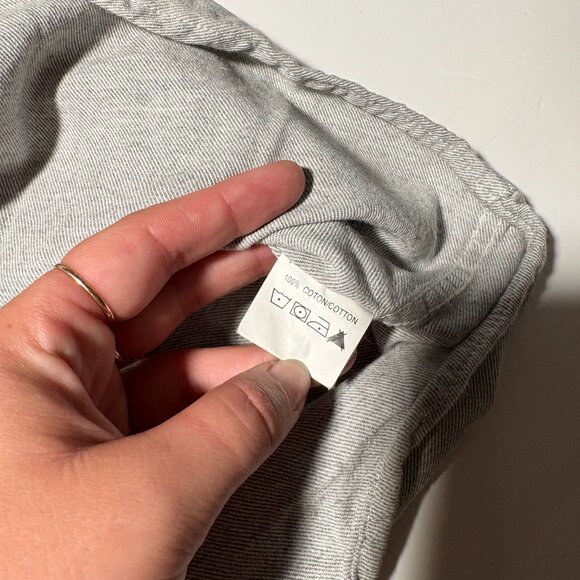 Rue St Patrick Button Up Cream Grey Long Sleeve Collared Twill Size Medium - Picture 2 of 10